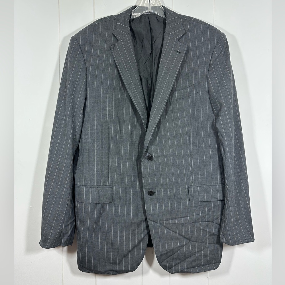 Ermenegildo Zegna High Performance Mila Suit Blazer Men Sz 58L Gray Stripe Wool
